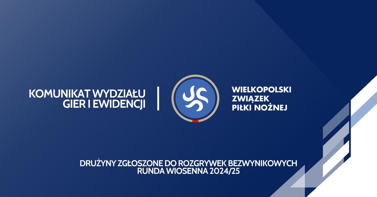 Lista drużyn zgłoszonych do rozgrywek bezwynikowych - wiosna 2025